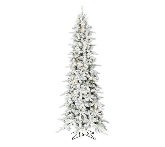 Christmas Time 6.5-Ft. Slim Wh ite Pine Flocke d Christmas