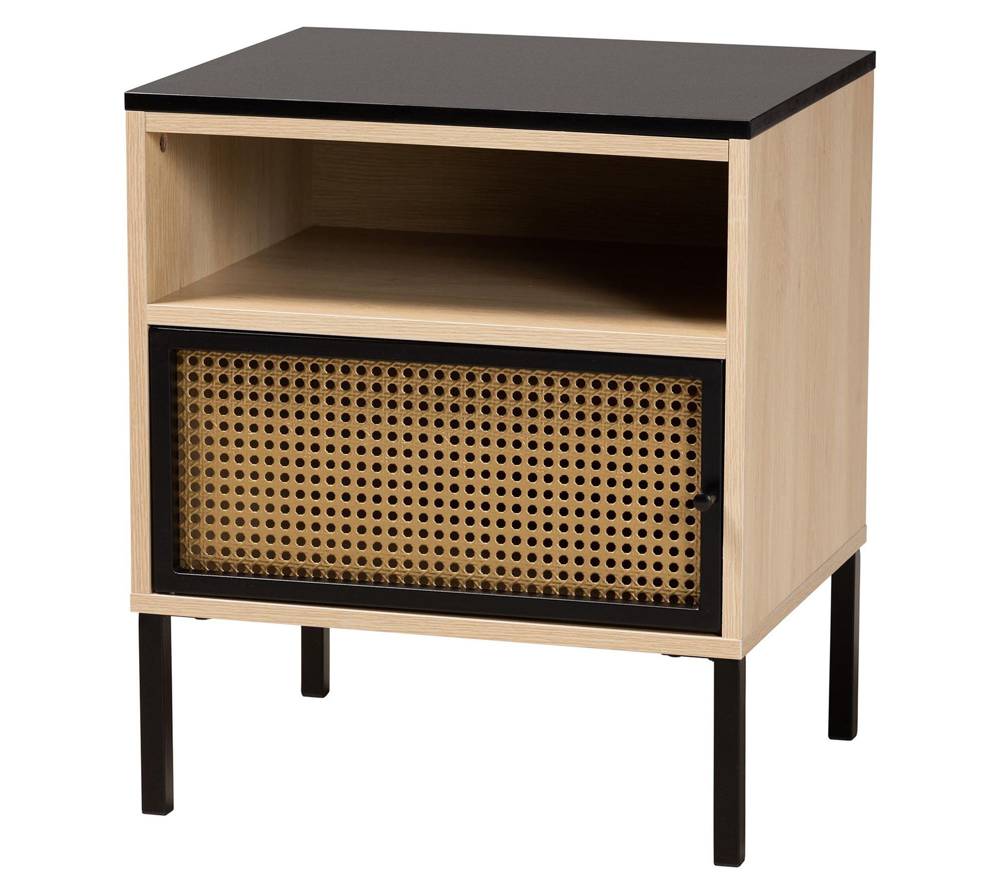 Baxton Studio Felton Black and Light Brown WoodEnd Table