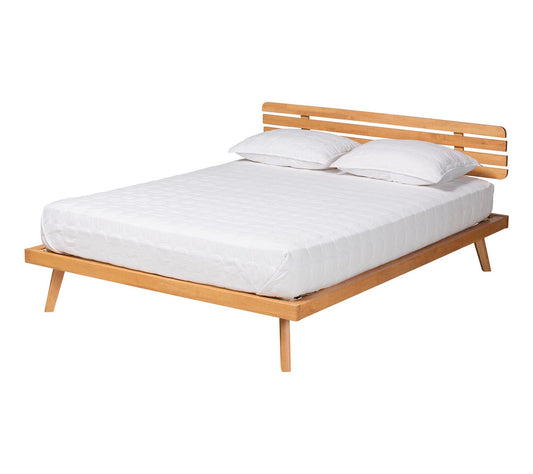 Baxton Studio Joaquin Rustic Brown Wood Queen Platform Bed