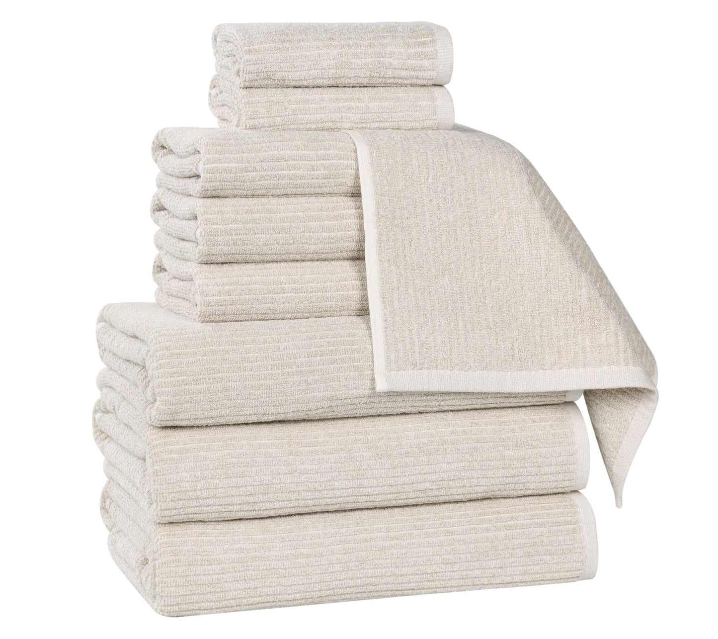 Superior Destin 9 Piece Cotton Blend Solid Towel Set