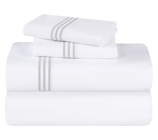 Superior Brandon Cotton Embroidered Bed Sheet Set-Cal/K