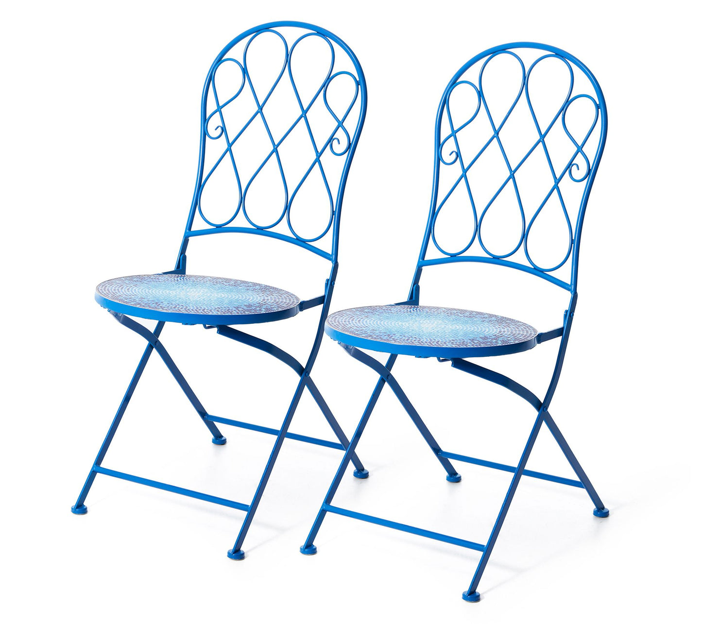 Glitzhome 37"H Indoor Outdoor Metal Folding  Bistro Chairs S/2