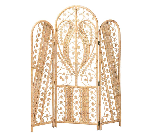 bali & pari Nadra Natural Brown Rattan Room Divider