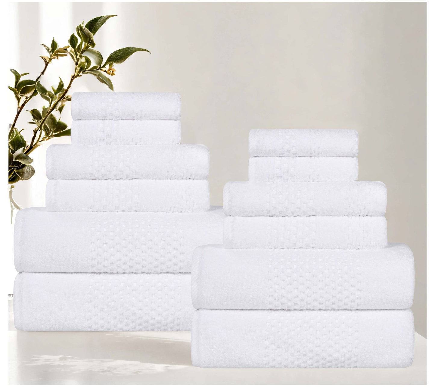 Superior 12-Piece Playa Zero Twist Cotton SolidTowel Set