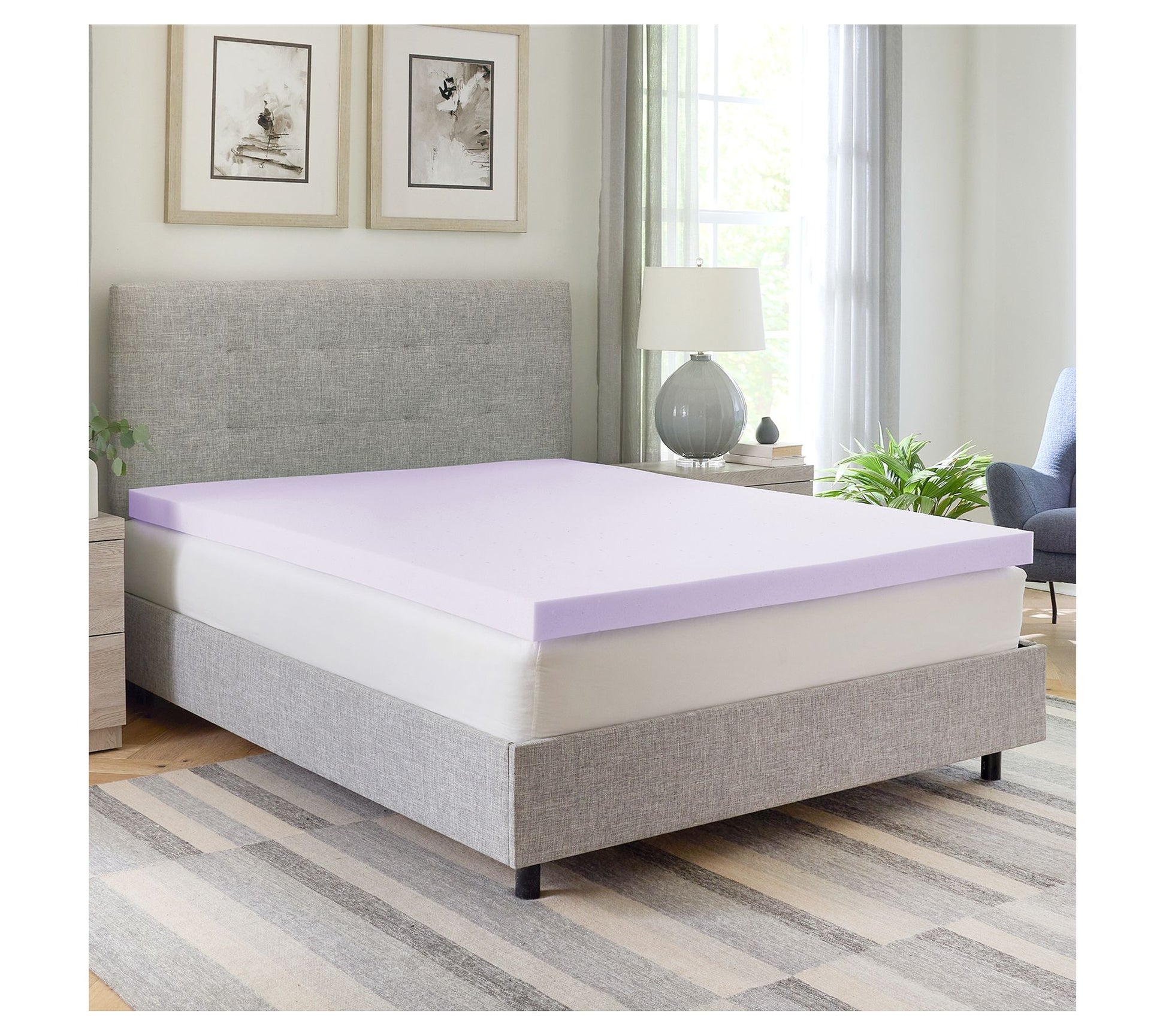 Bodipedic 3" Lavender Memory Foam Mattress Topper, Full