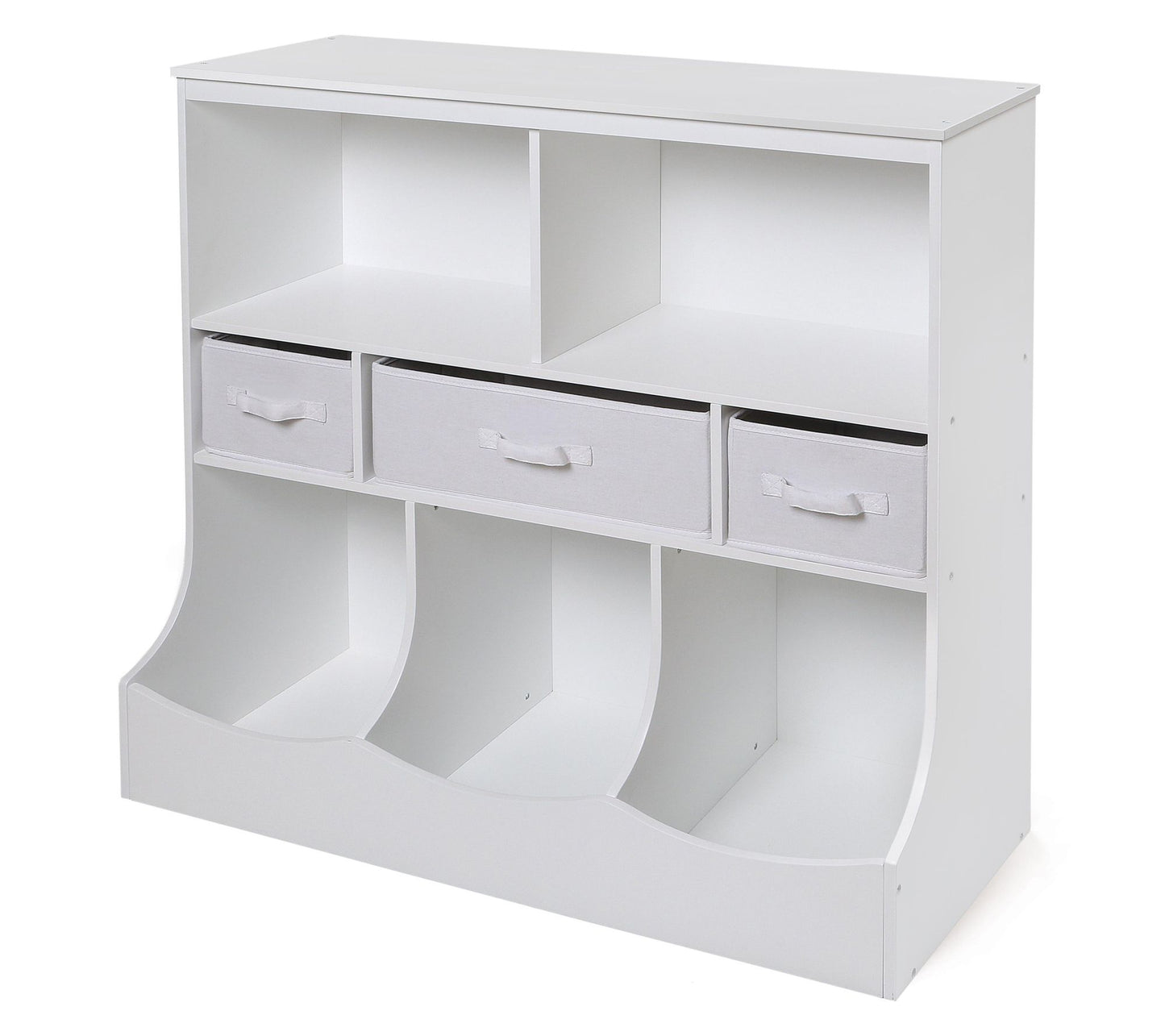 Badger Basket Combo Bin Wood Storage Unit withThree Baskets