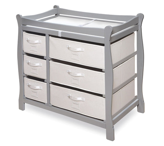 Badger Basket Sleigh Style Changing Table w/ 6Baskets