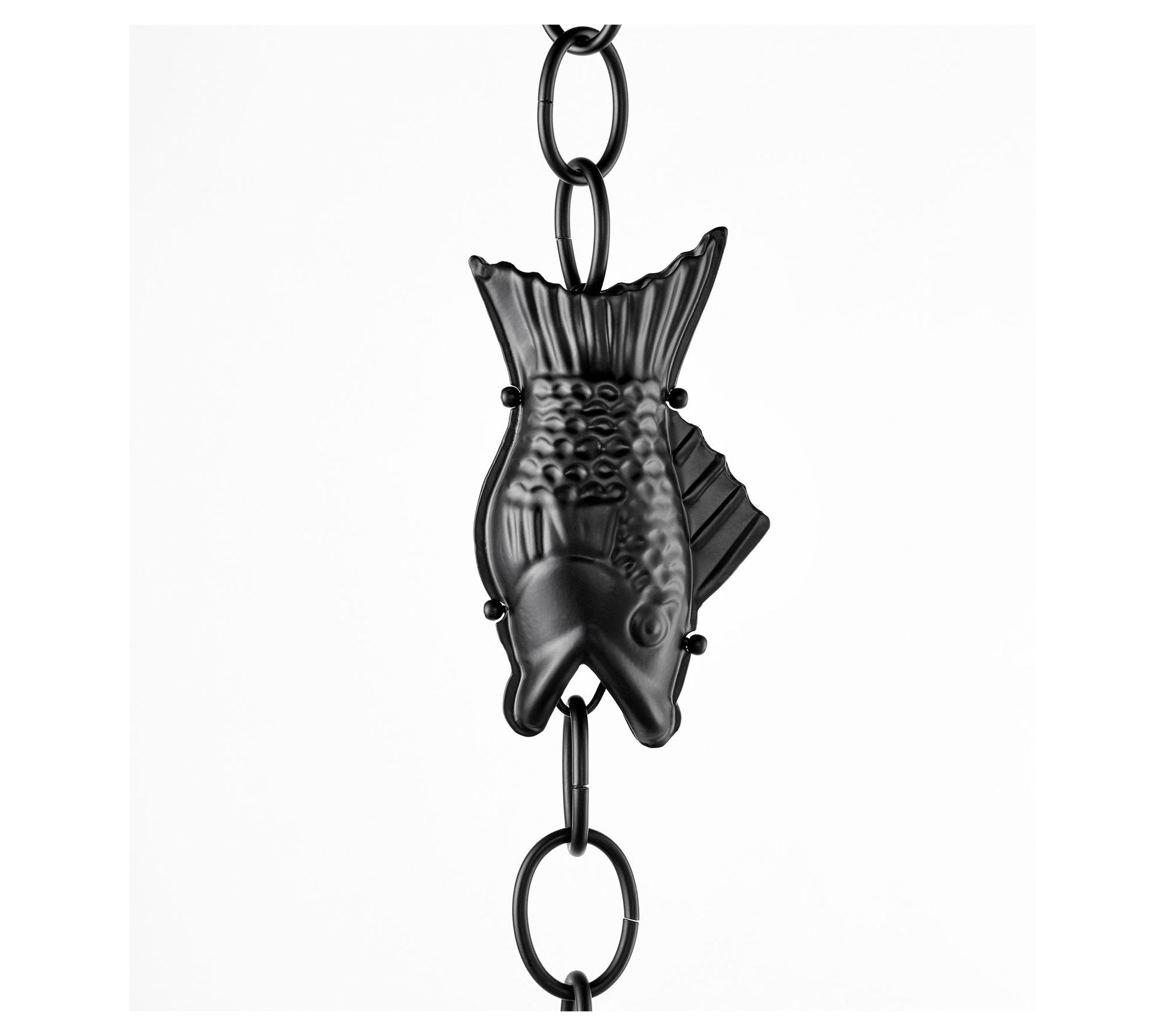 Modern Fish Black Aluminum 8.5ft Rainchain w/ Good Directions