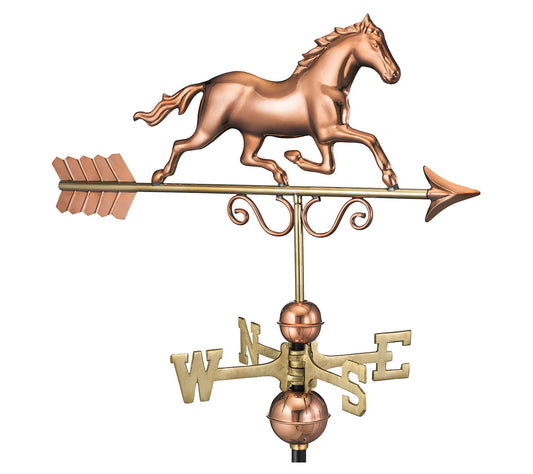 Galloping Horse Weathervane - Pure Copper by Good Directions