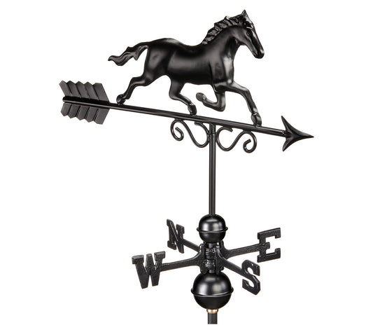 Galloping Horse Weathervane - Black Finish by Good Directions