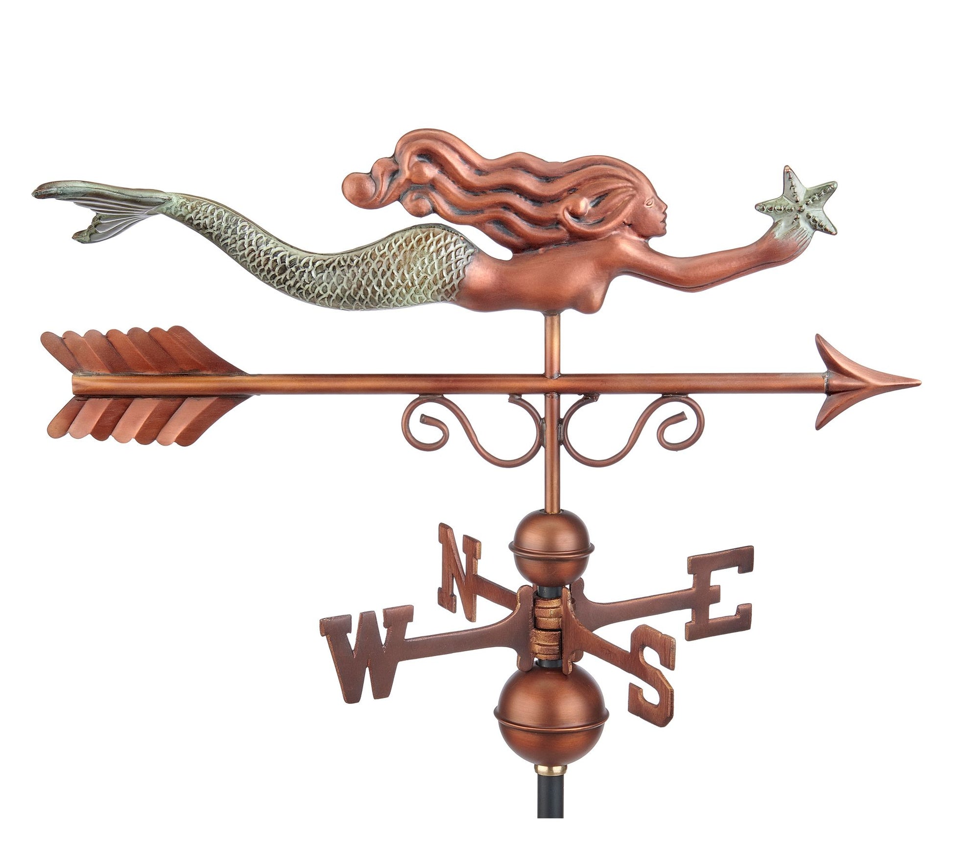Little Mermaid Weathervane - Pure Copper by Good Directions