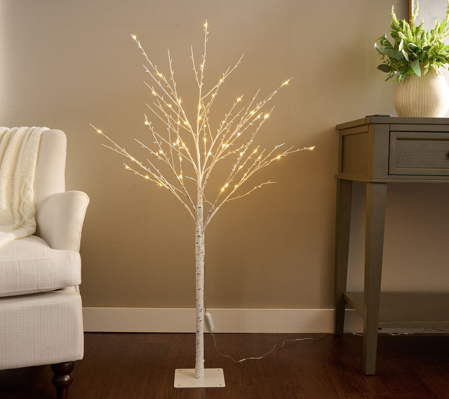 Bethlehem Lights 4' Color Prism Indoor/Outdoor Birch Tree