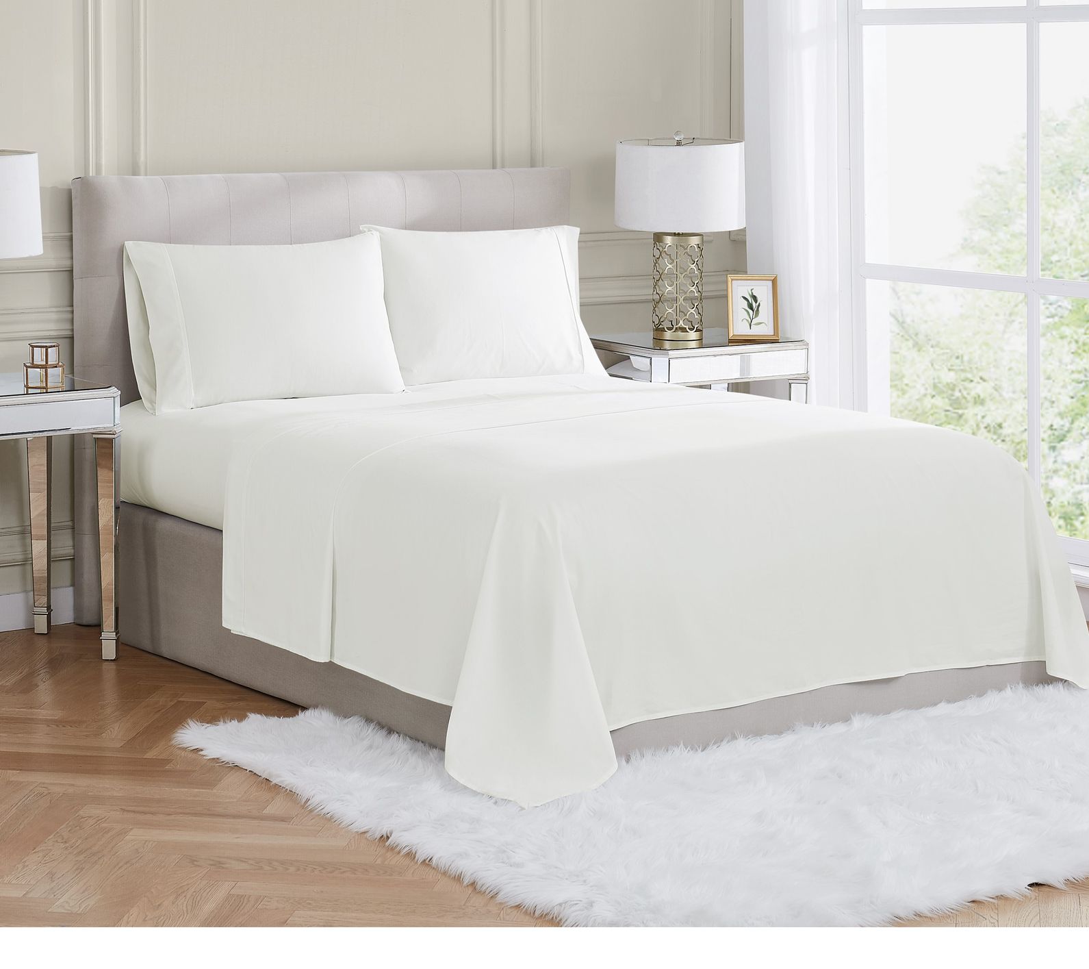 Borghese Roma 400TC Percale Cotton King 4-PieceSheet Set
