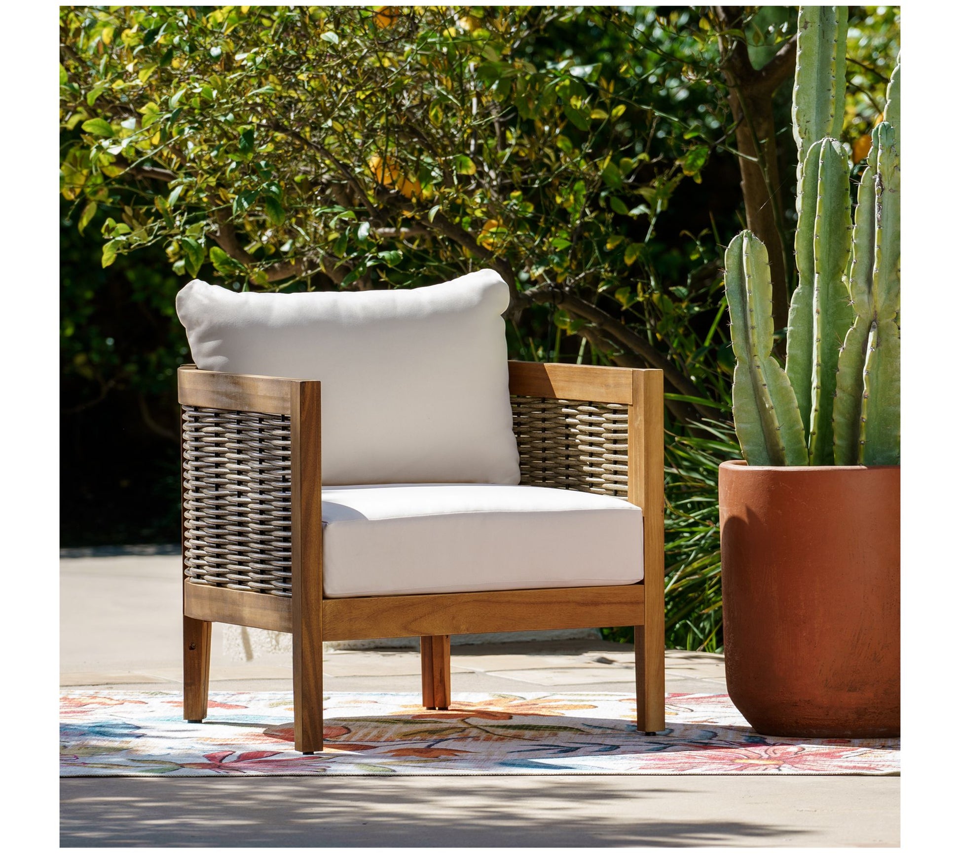 Linon Home Chaddsley Outdoor Brown Club Chair