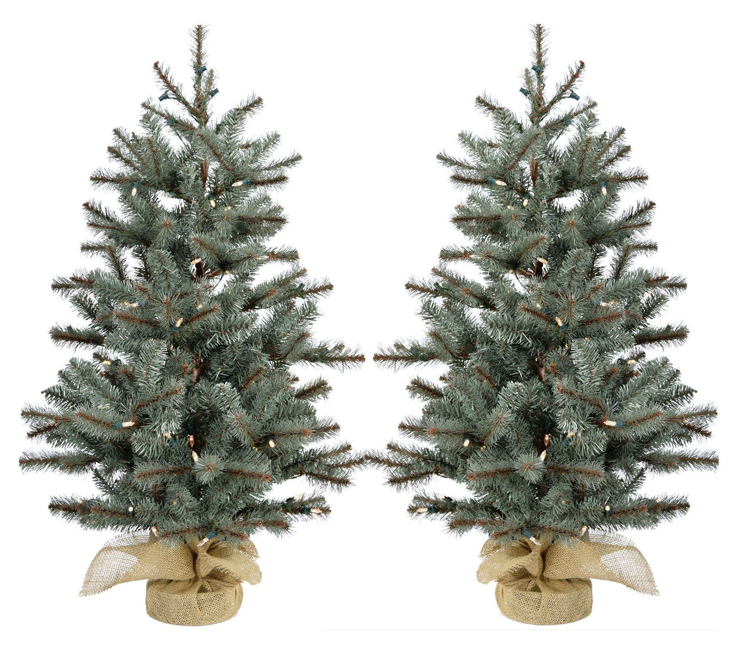 Christmas Time 2-Set 3ft Yardville Pine Artificial Porch Tree