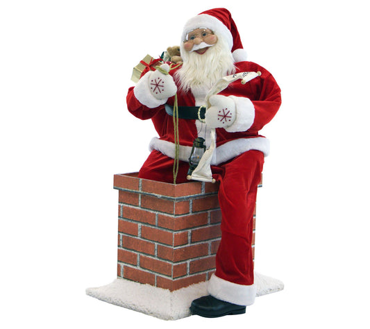 Christmas Time 4' Music and Motion Santa Clausin the Chimney