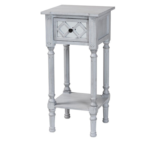 Baxton Studio Gellert Grey Wood 1-Drawer End Table