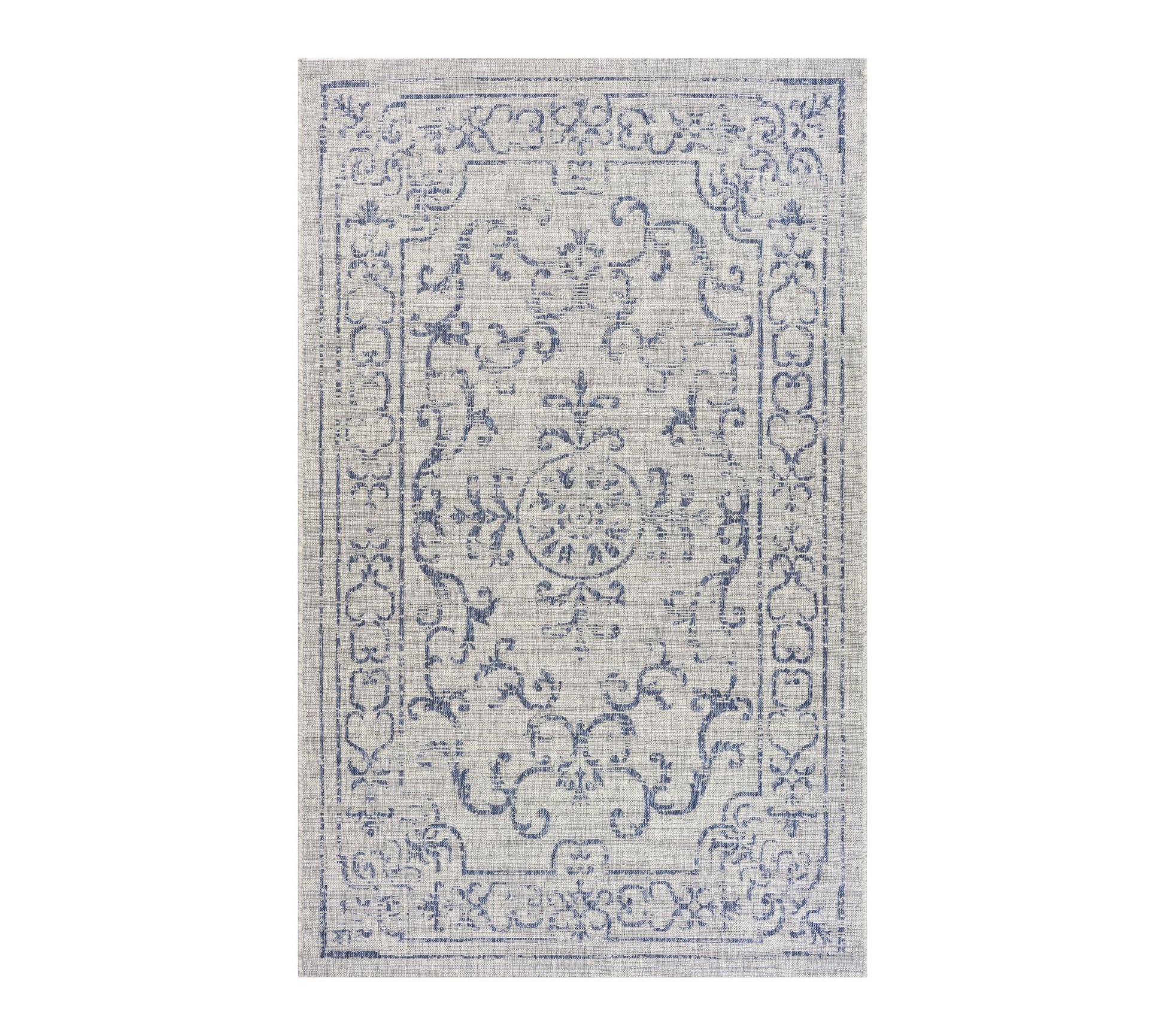 Ox Bay Navy/Gray Medallion Indoor/Outdoor AreaRug, 7'9"x 9'9"
