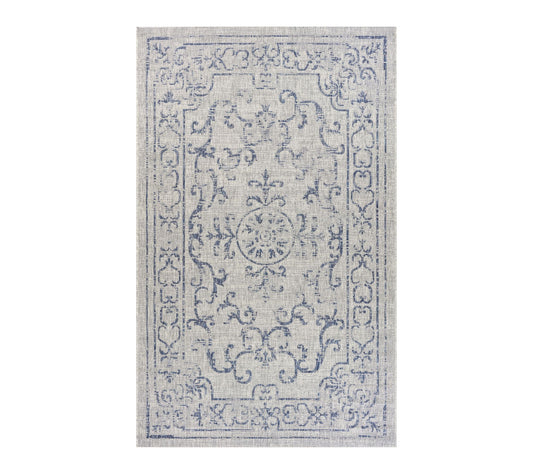 Ox Bay Navy/Gray Medallion Indoor/Outdoor AreaRug, 7'9"x 9'9"