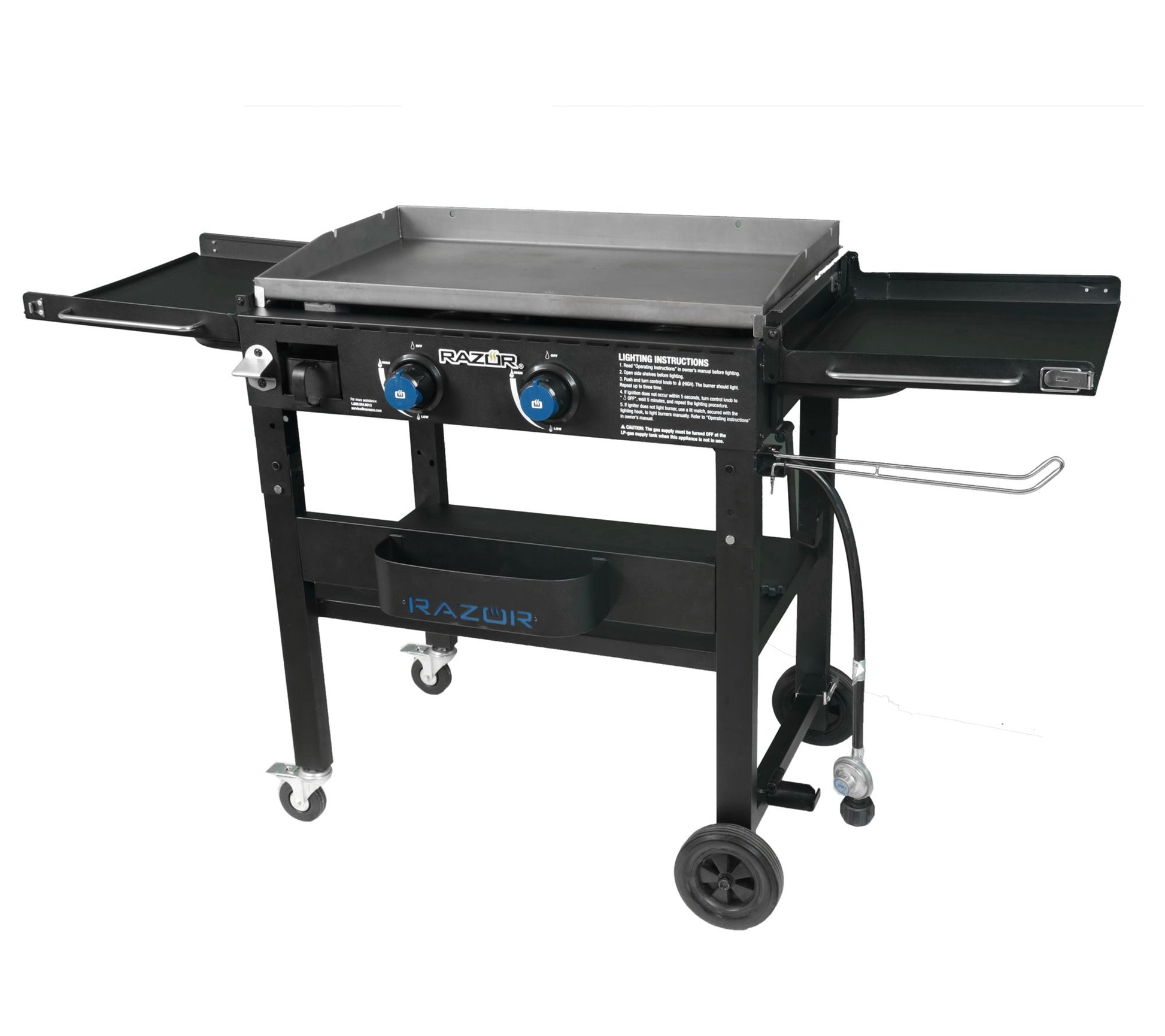 Razor 2 Burner Griddle with Foldable Shelves,Tray