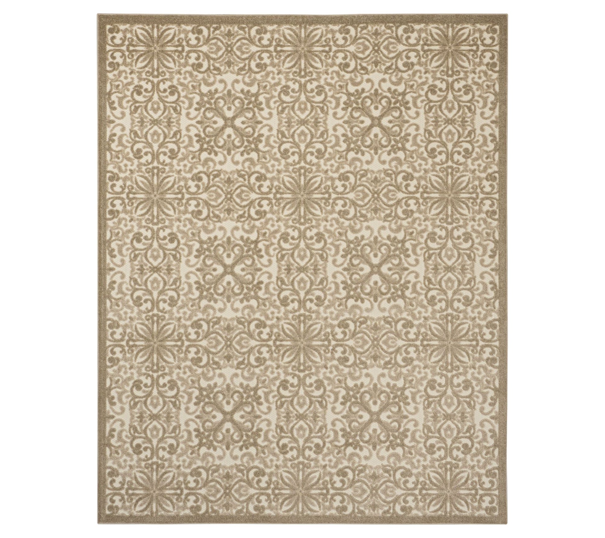Nourison Home Modern Demask Print Indoor/ Outdoor 7'10"x 9'10" Rug