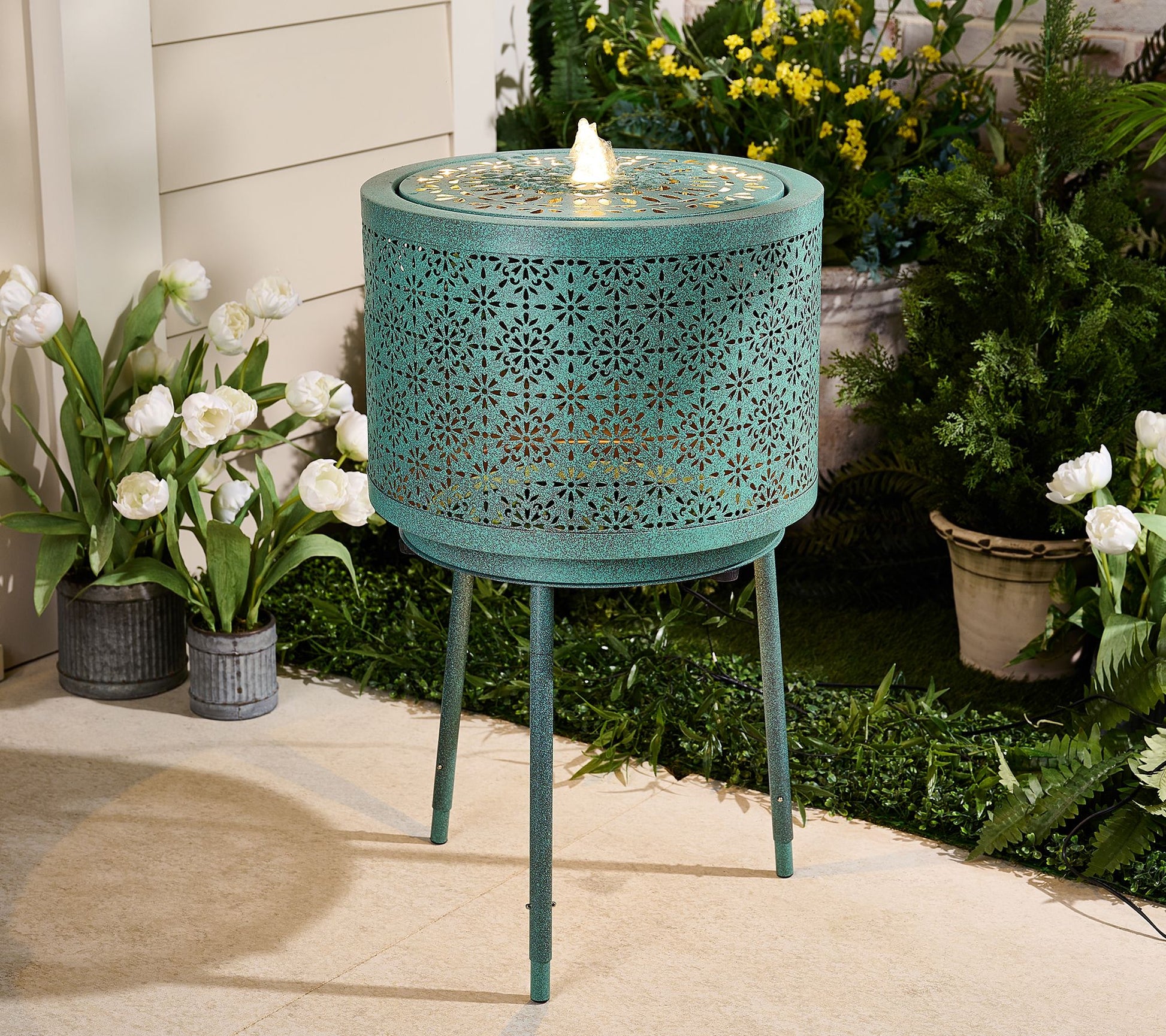 Garden Reflections Plug-in Lit Fountain w/ Removable Stand